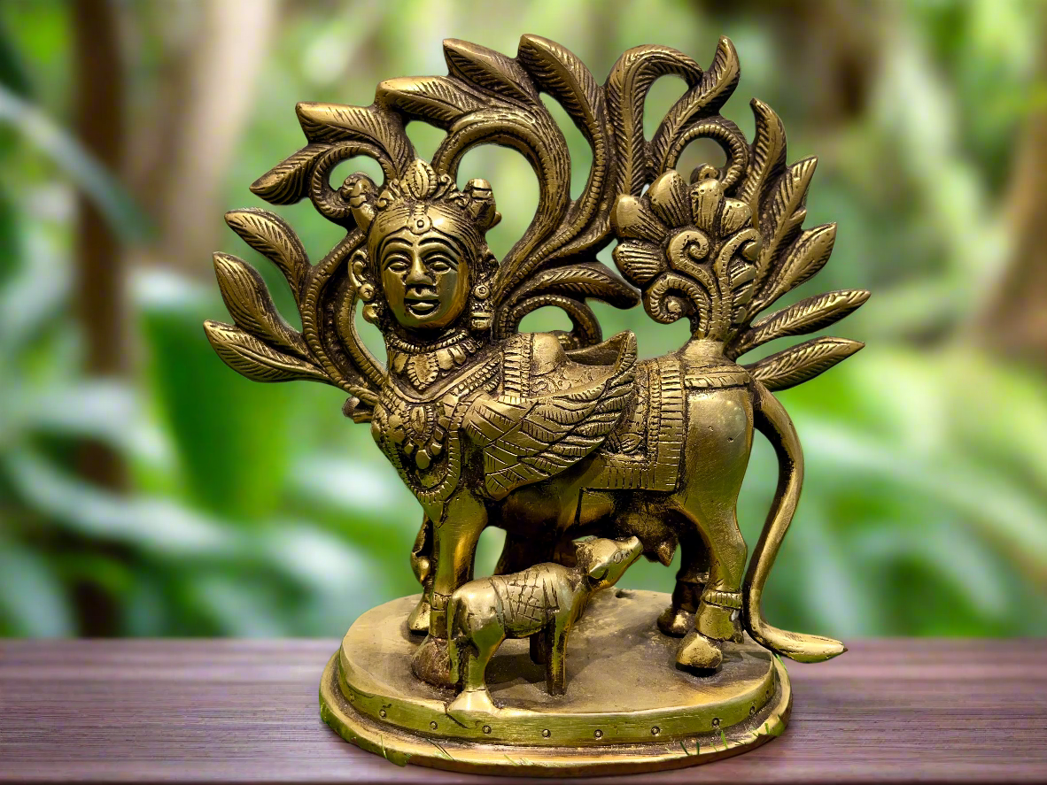 Brass Kamdhenu Cow with Calf