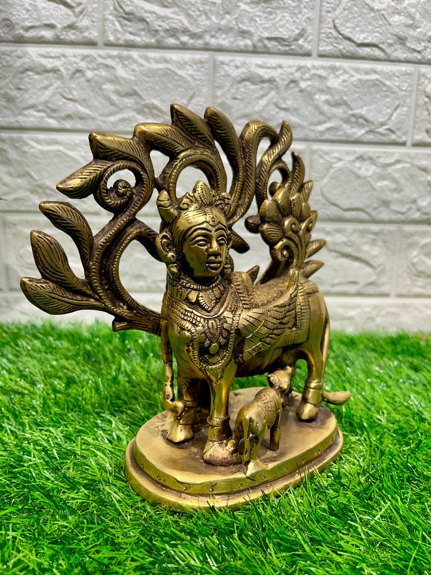 Brass Kamdhenu Cow with Calf