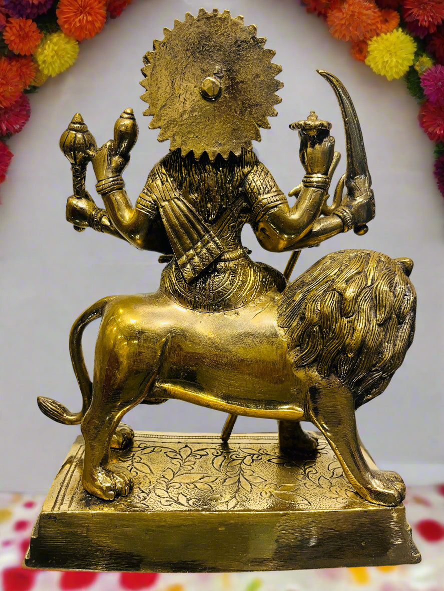 Maa Durga Holding Trishul Sitting on Lion