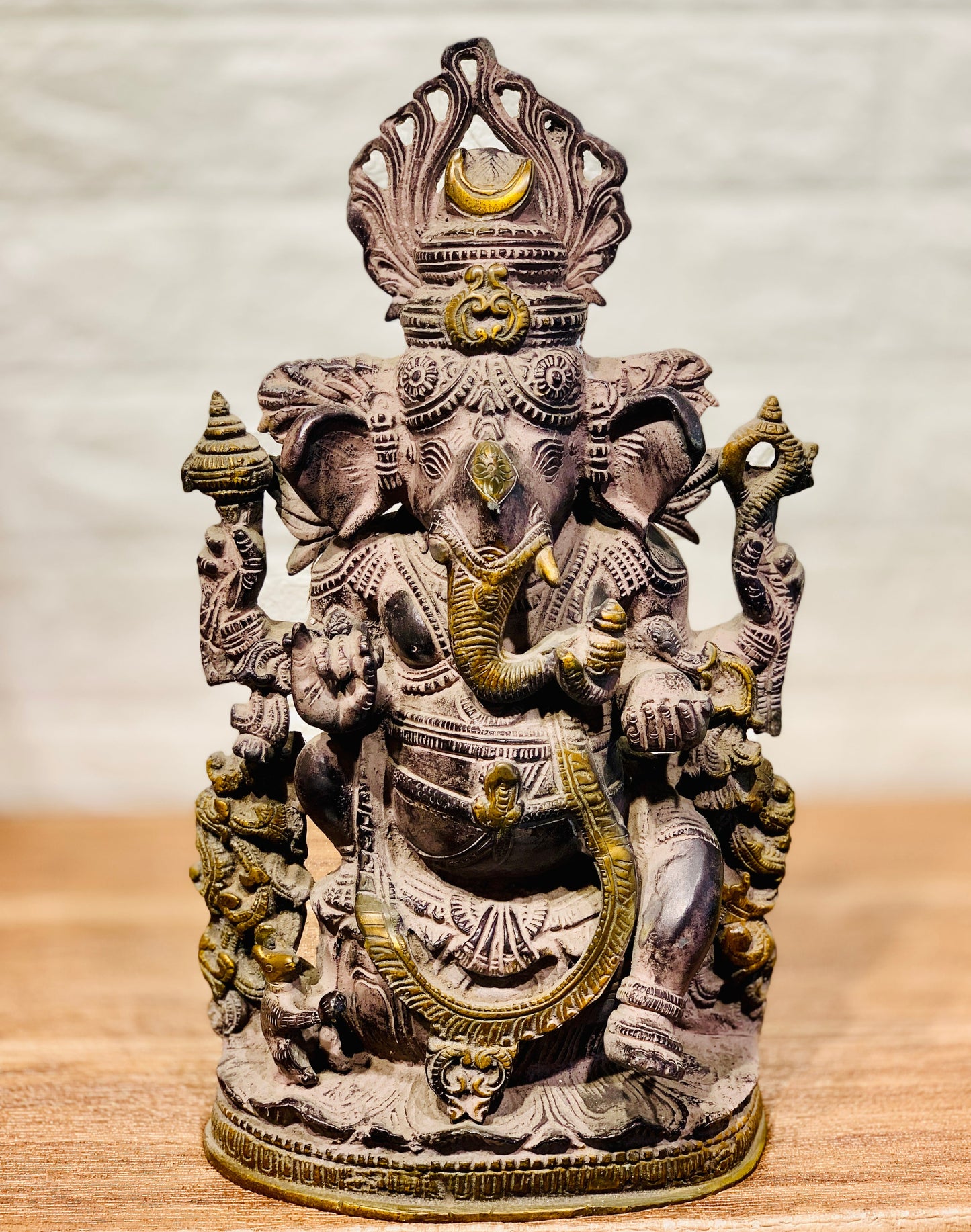 Lord Ganesh Pure Brass Antique Statue