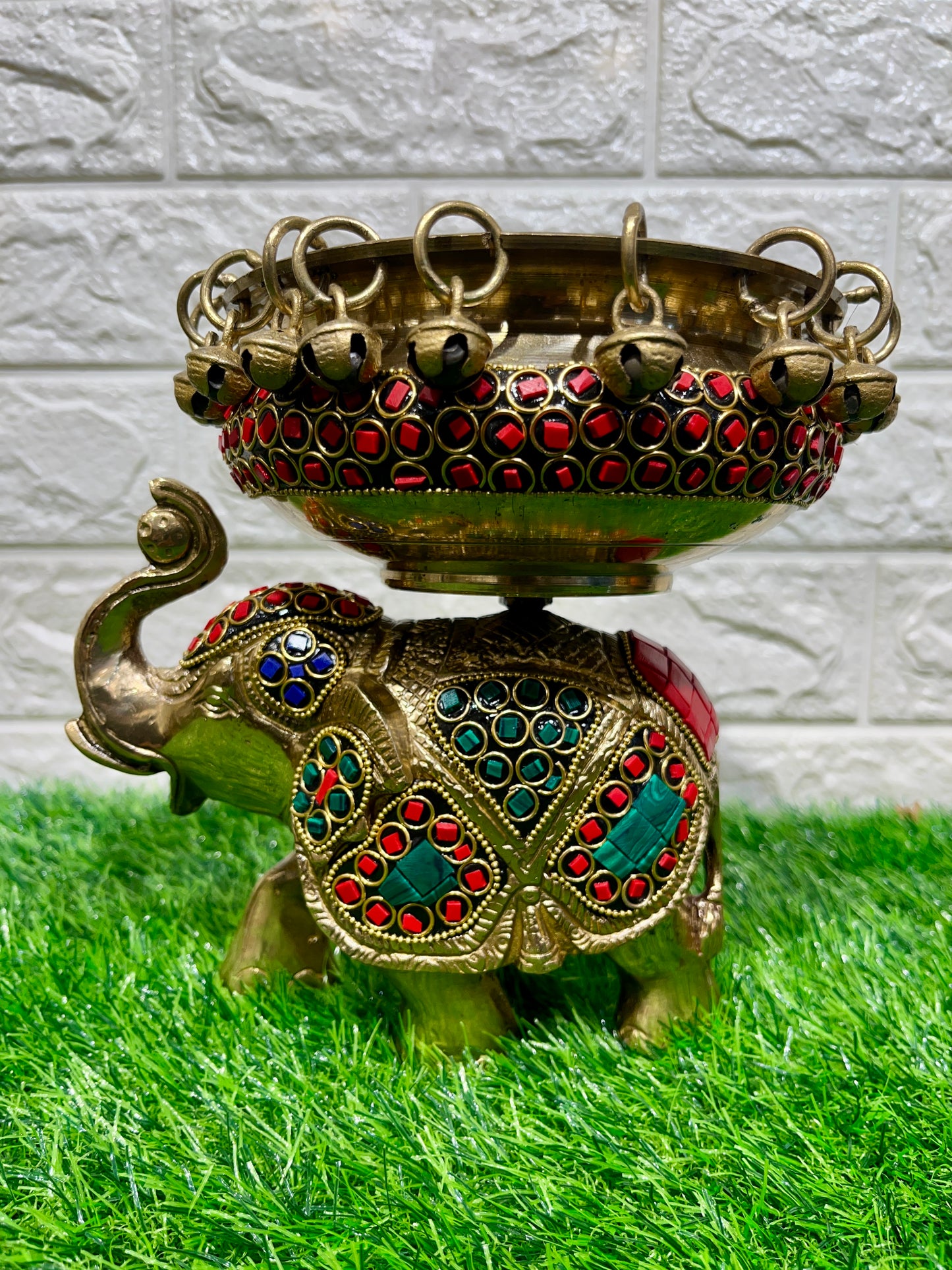 Traditional Brass Elephant Urli