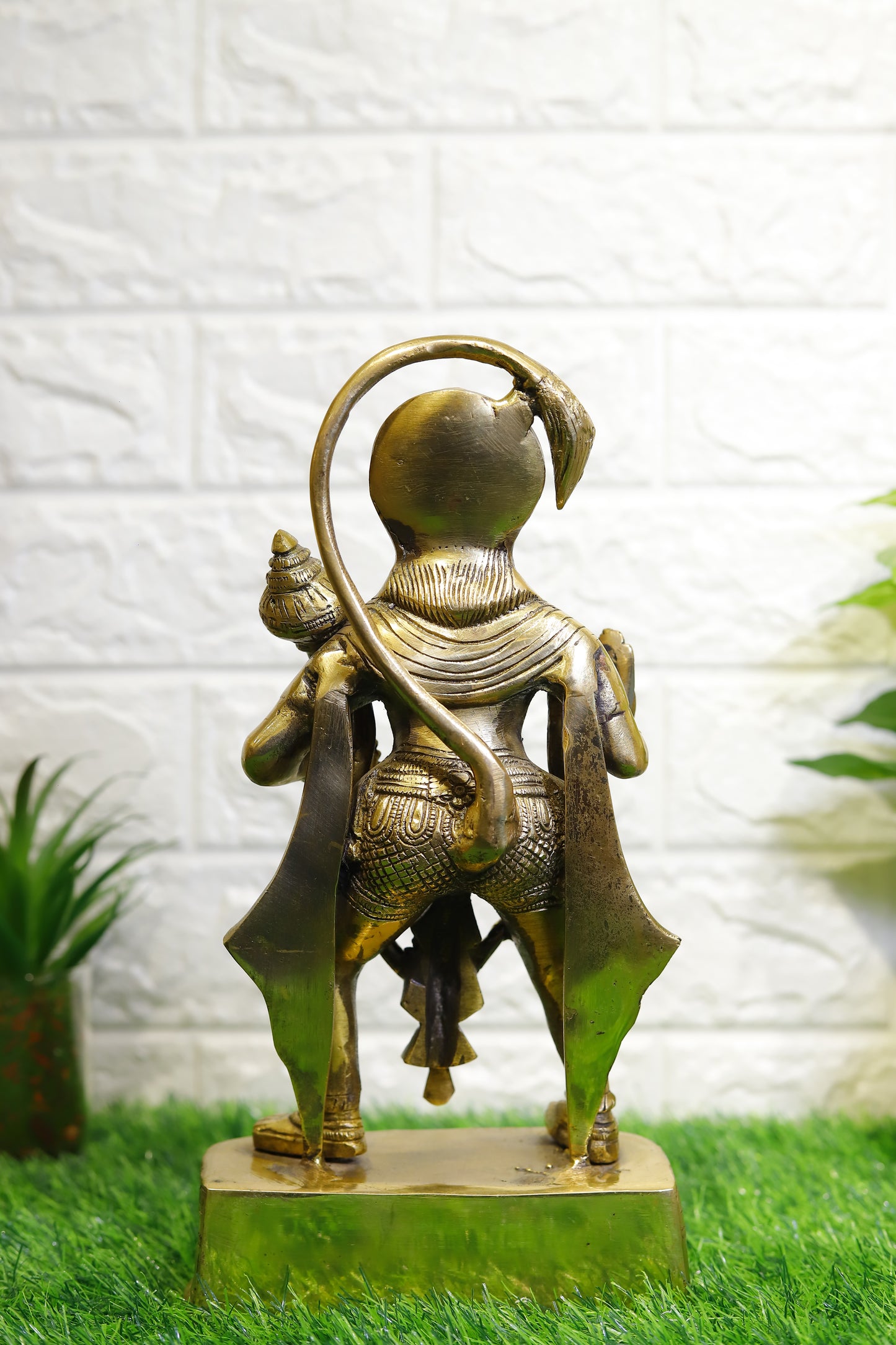 11.7" Brass Lord Hanuman Black Antique