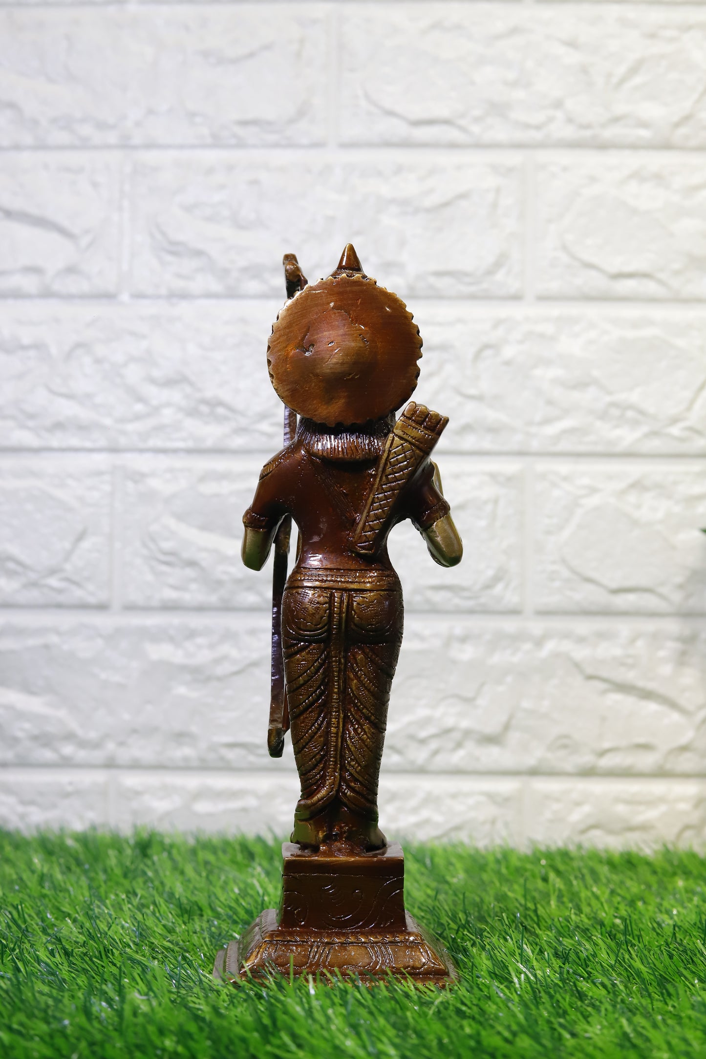 9" Brass Lord Rama with Brown Polish