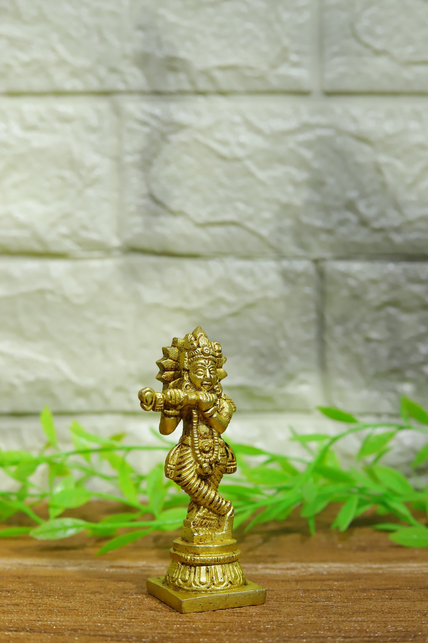 Brass Lord Krishna playing Flute