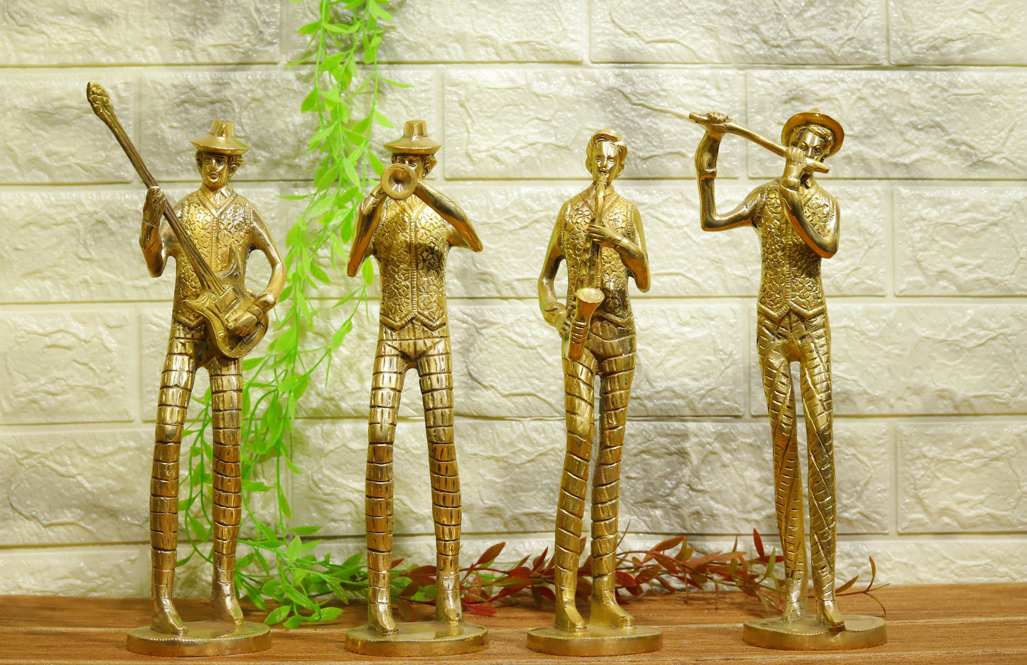 Brass Musical Decorative 4 Man Playing Music Instruments