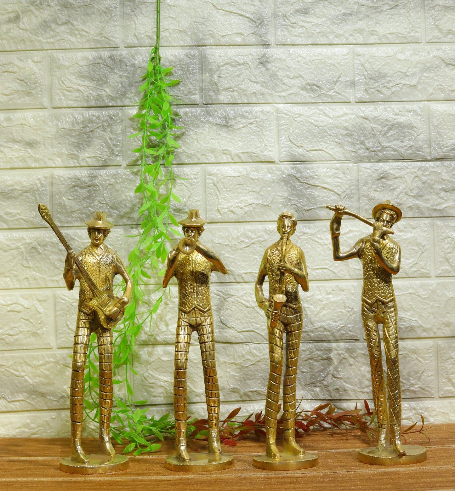 Brass Musical Decorative 4 Man Playing Music Instruments