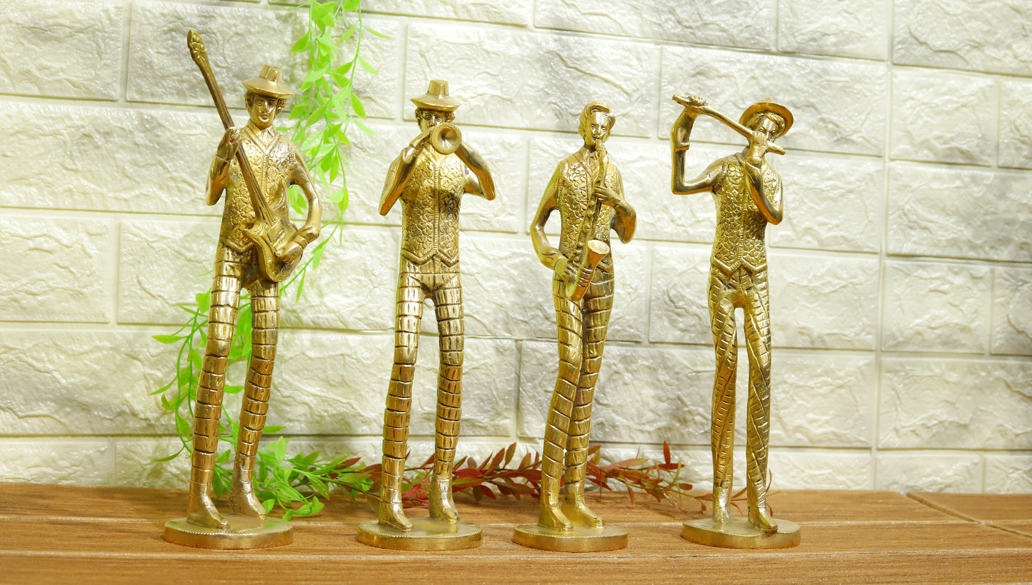 Brass Musical Decorative 4 Man Playing Music Instruments