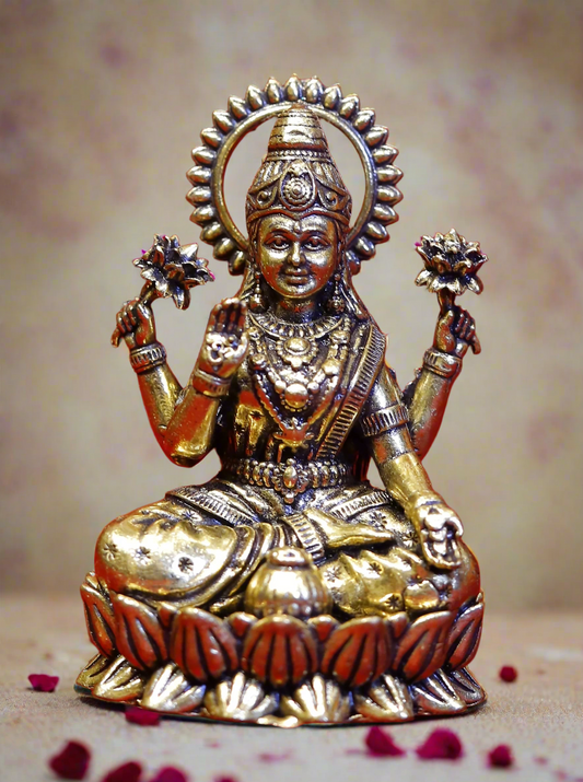 Superfine Brass Goddess Laxmi mini Sculpture