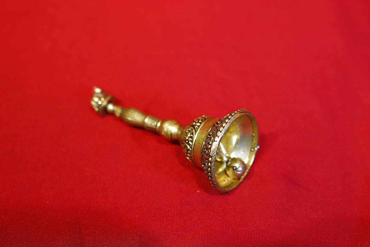 Superfine Brass Intricate Pooja Bell with Nandi - 4"