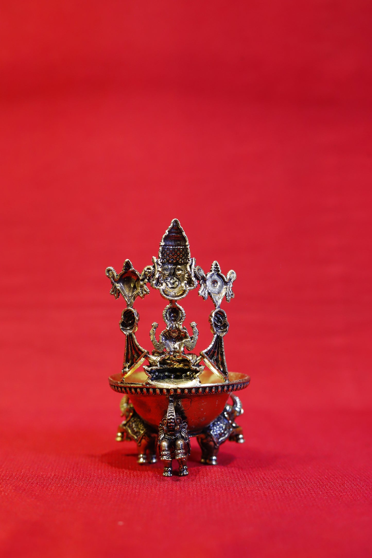 Superfine Brass Tirupati Balaji with Lakshmi Diya - 3.5"
