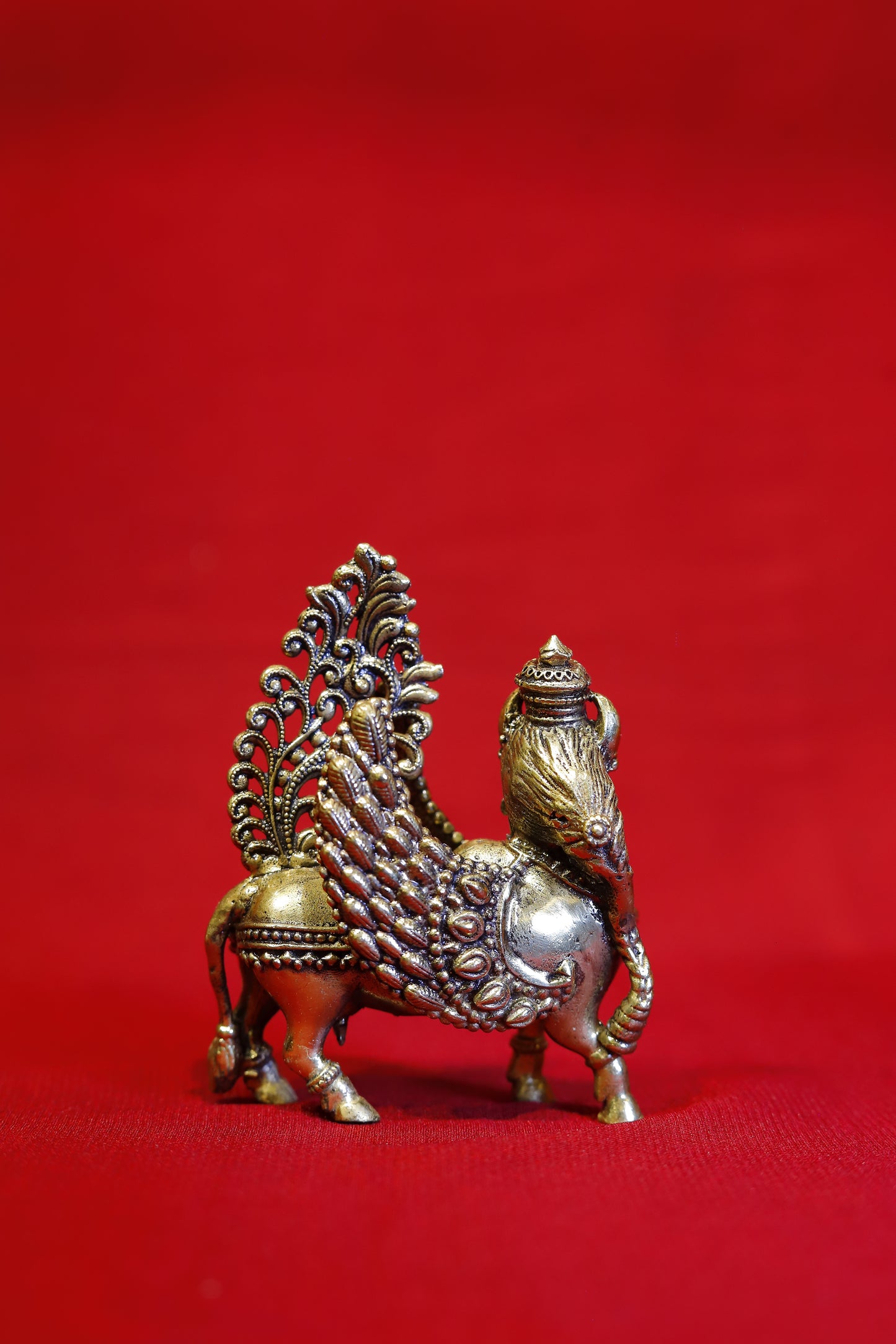 Superfine Brass Kamdhenu Cow with Wings - 3"
