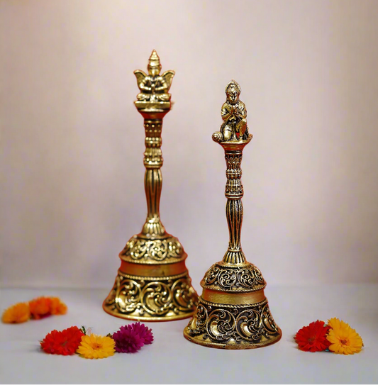 Superfine Brass Mandir Bell with Garuda or Hanuman