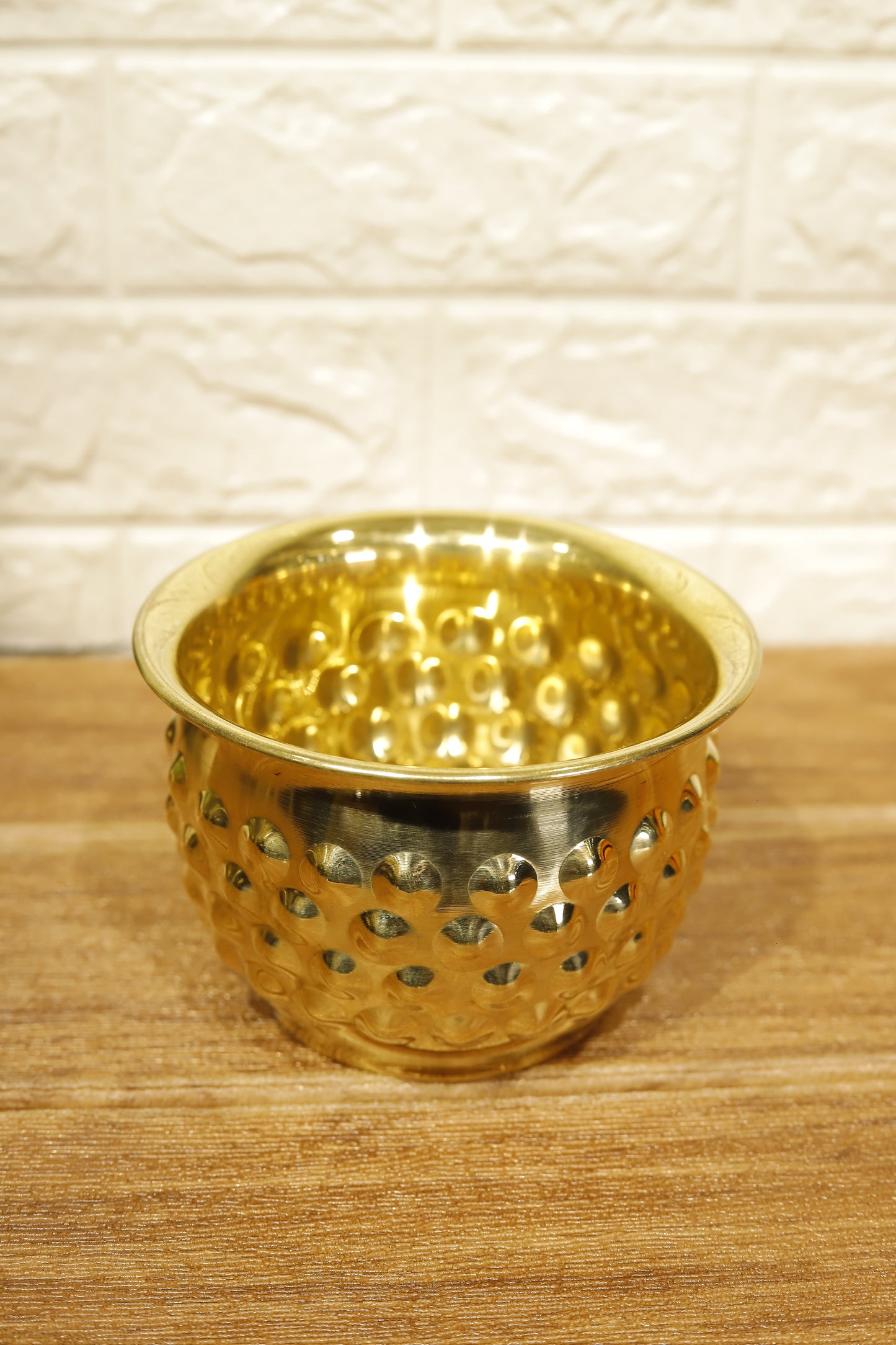 Brass Dotted Bowl Shaped Planter Pot