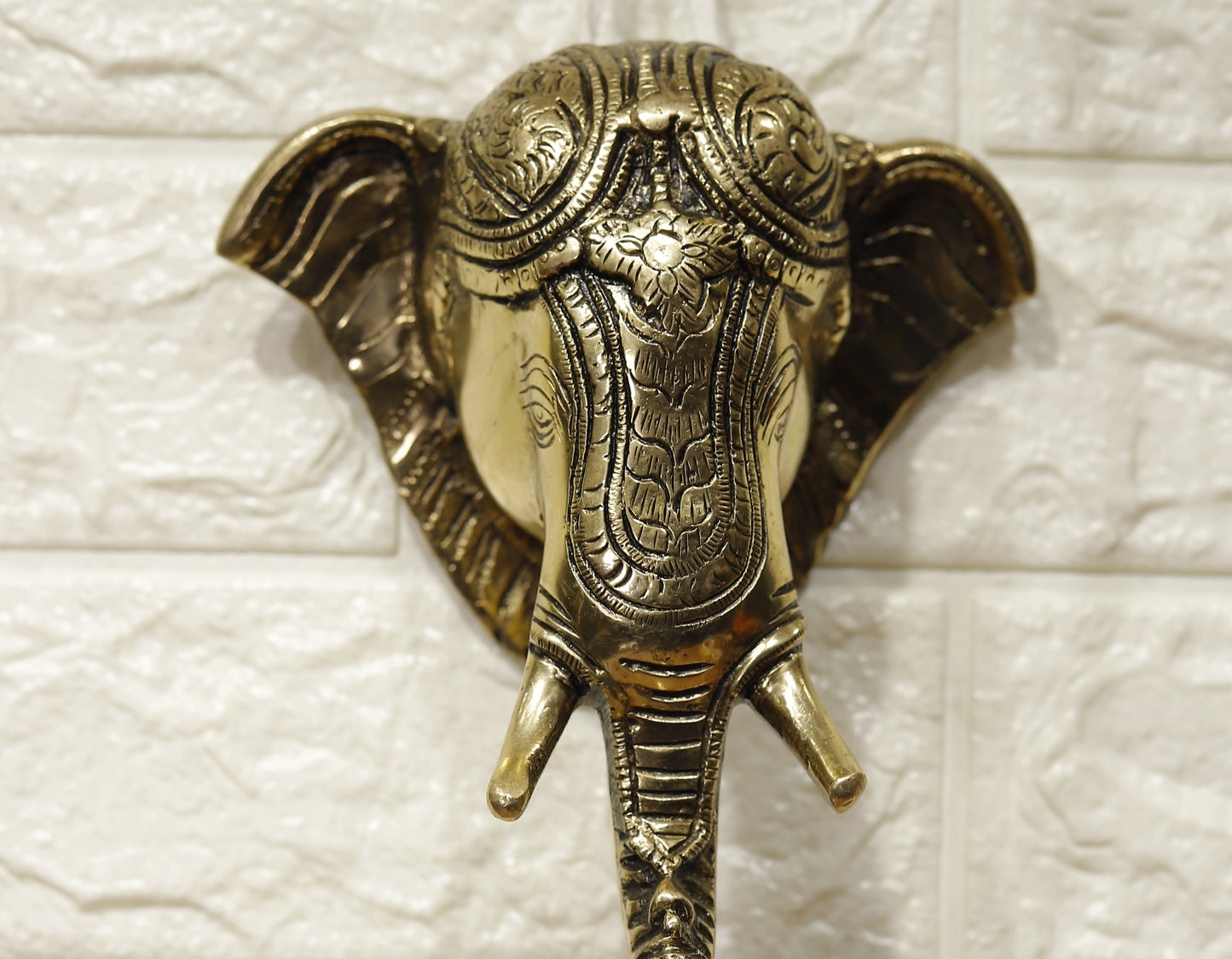 Brass Ganesha With Bell Wall Hanging