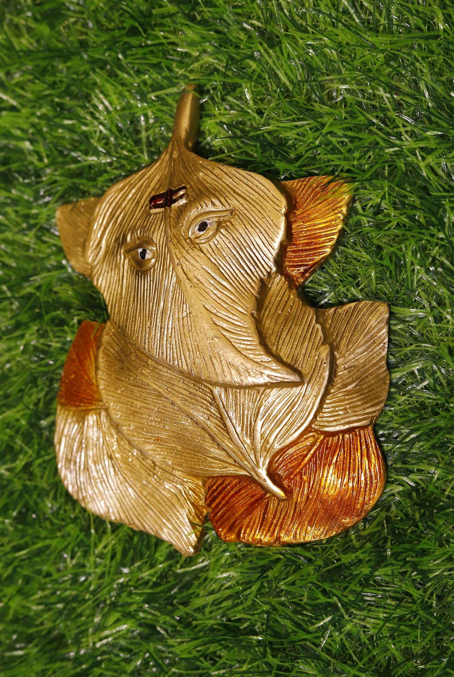 Brass Leaf Lord Ganapati Wall Hanging