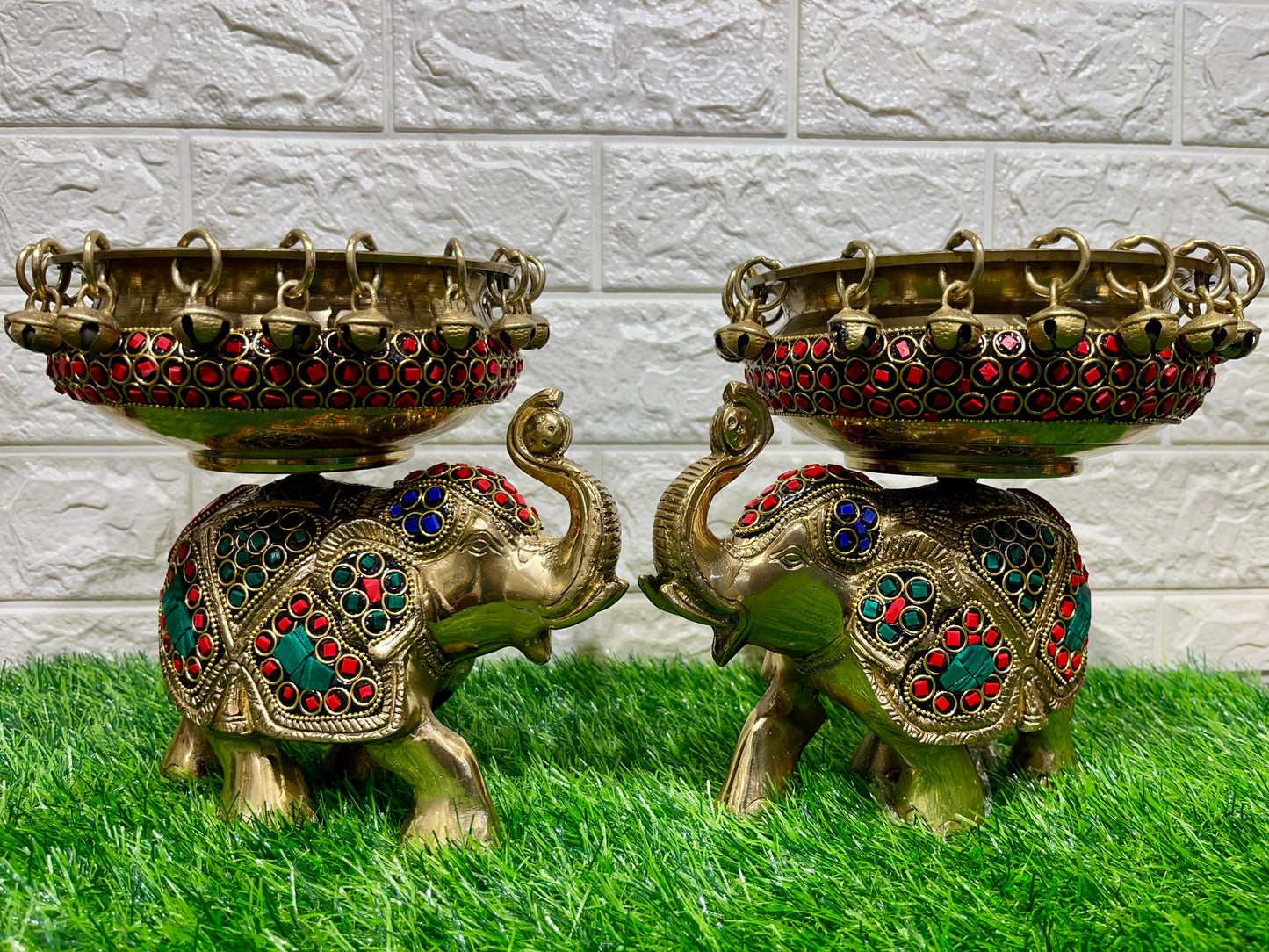 Traditional Brass Elephant Urli
