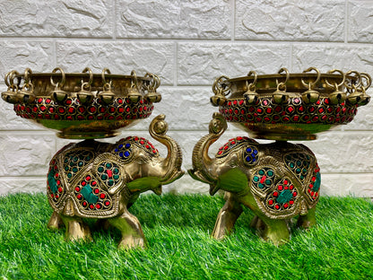 Traditional Brass Elephant Urli