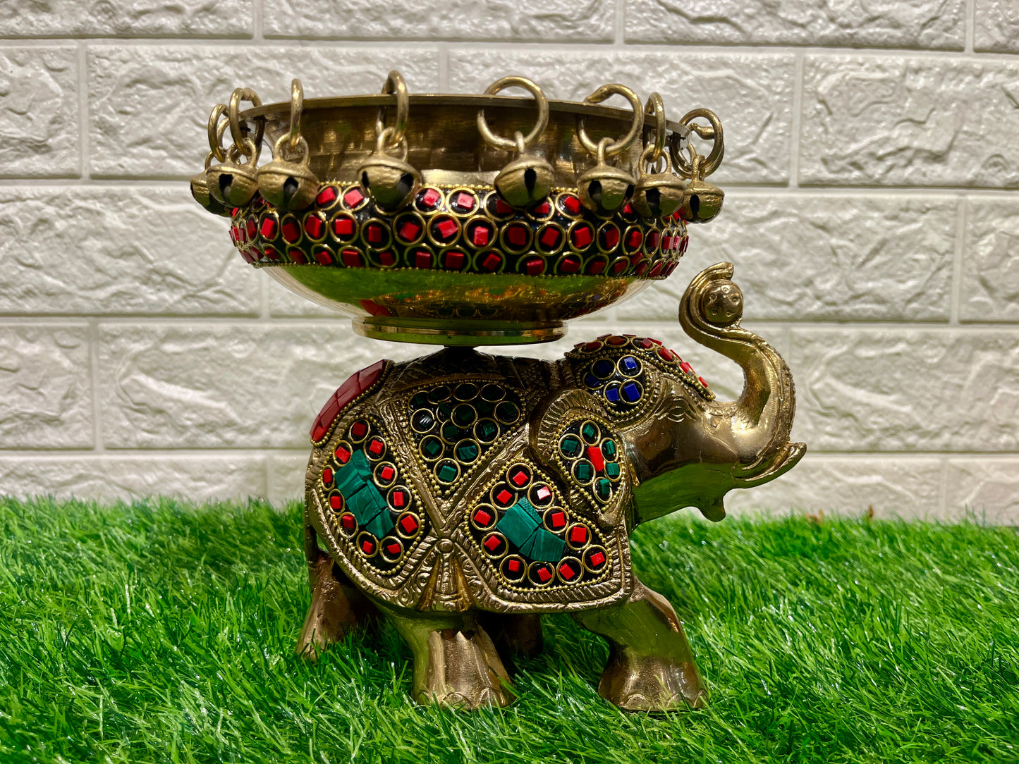 Traditional Brass Elephant Urli