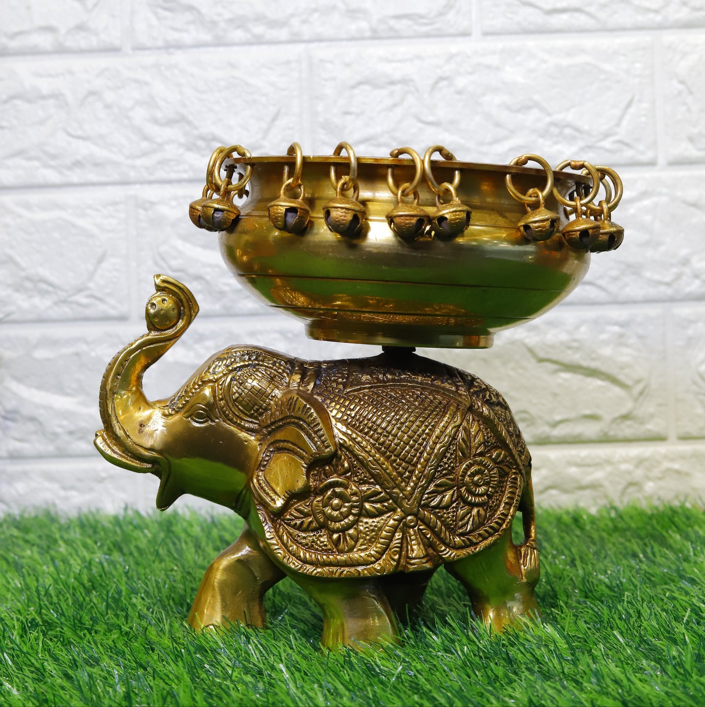 Traditional Brass Elephant Urli