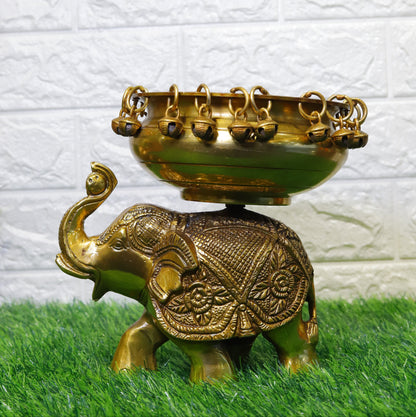 Traditional Brass Elephant Urli