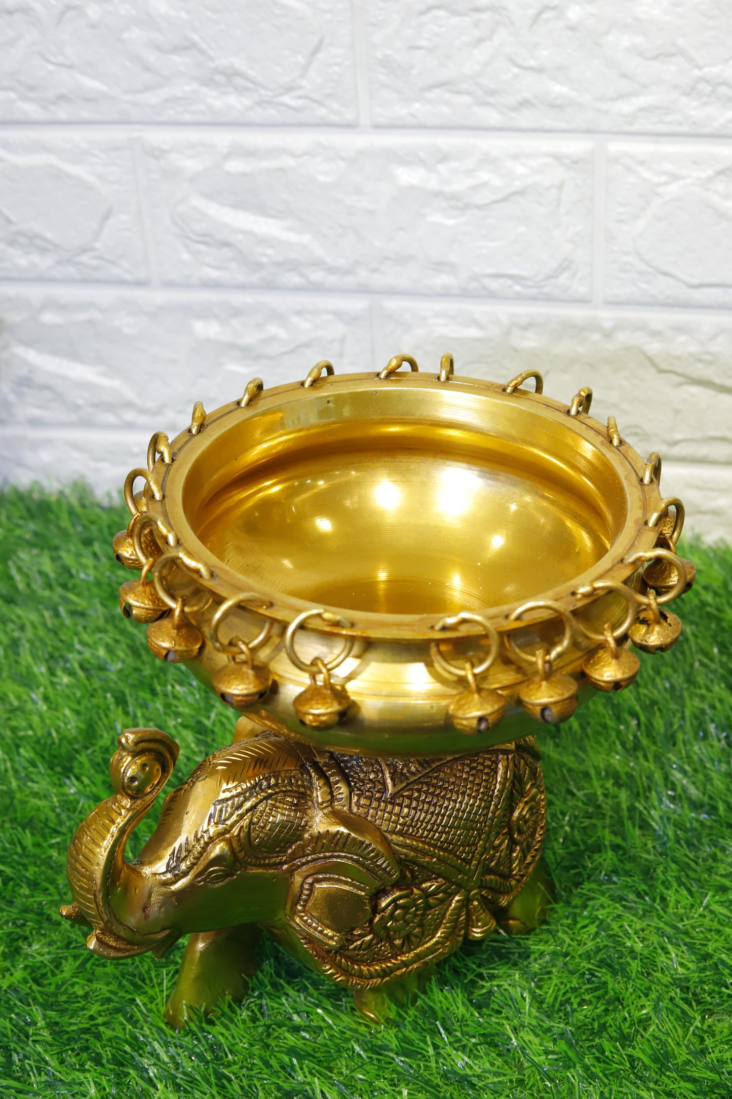 Traditional Brass Elephant Urli