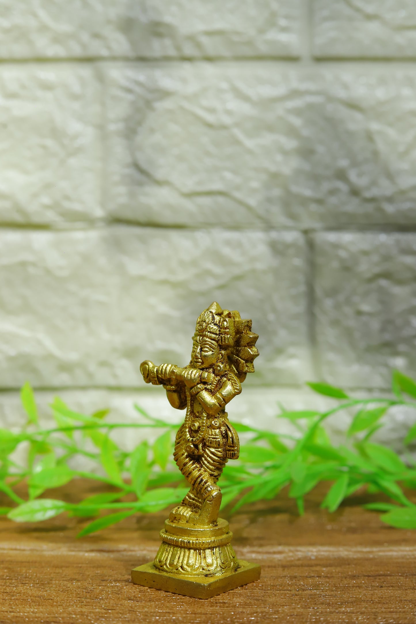 Brass Lord Krishna playing Flute