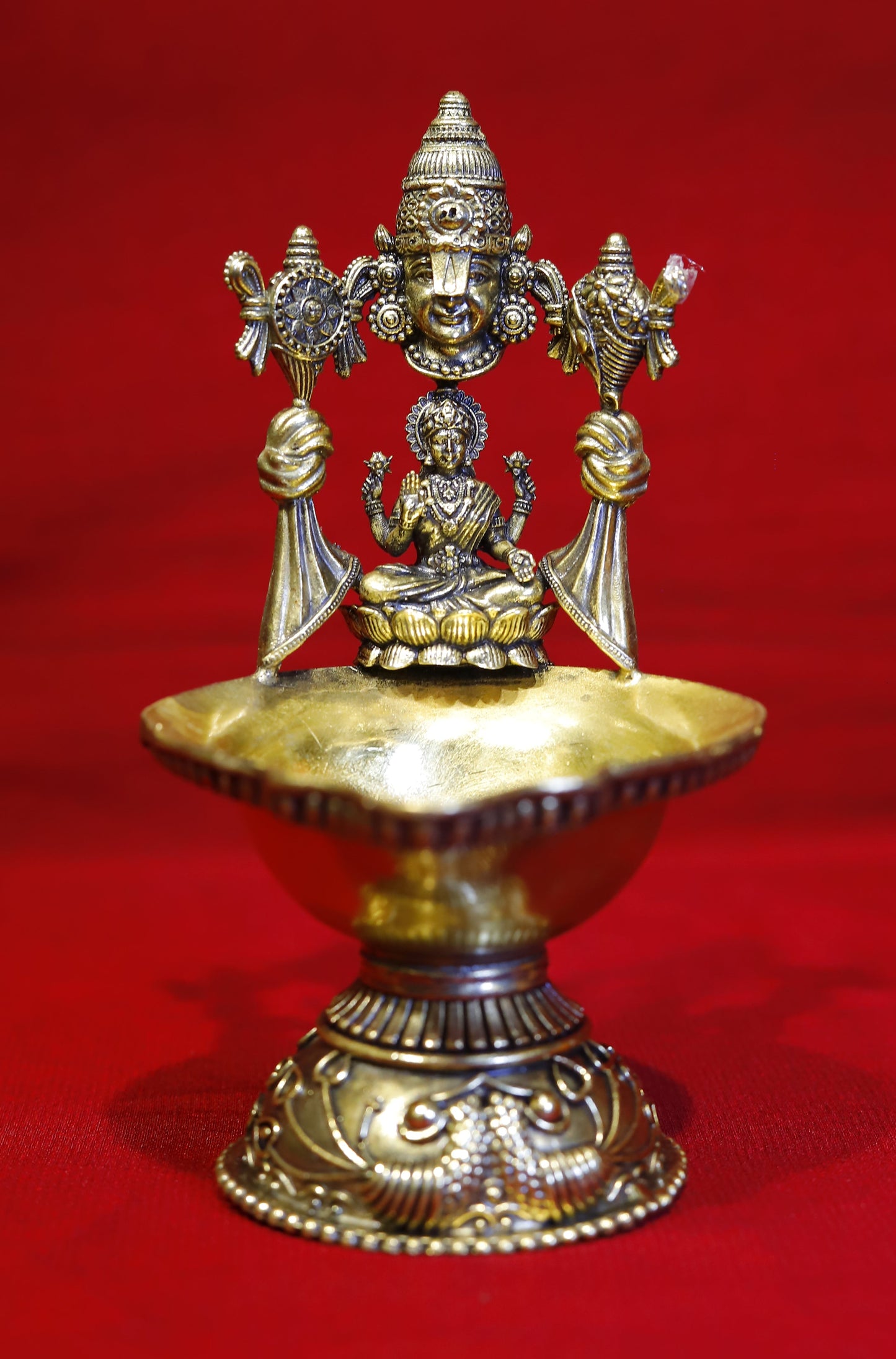 Superfine Brass Tirupati Balaji with Lakshmi Diya